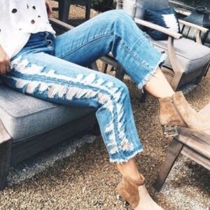 💕LF💕 Shane Cropped Boyfriend Jean Side Shredding